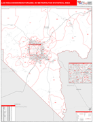 Las Vegas-Henderson-Paradise Metro Area Digital Map Red Line Style